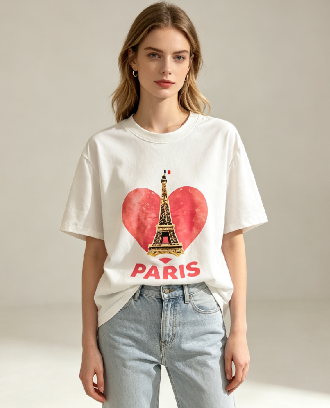 WC48 法國Lune de Moon Love Paris Tower Graphic Tee(51)