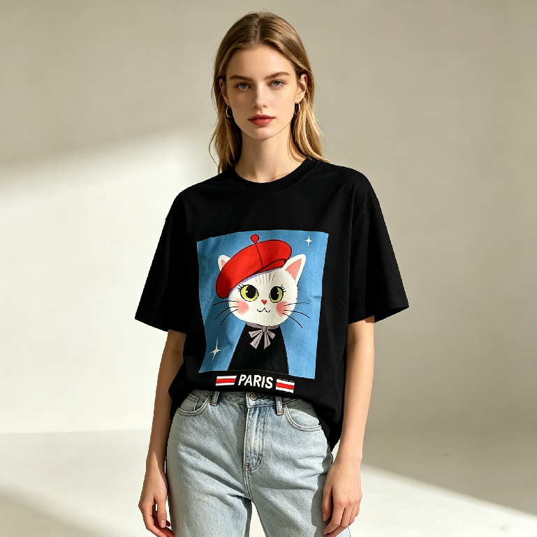 WC54 法國Lune de Moon Beret Kitty Graphic Tee(57)