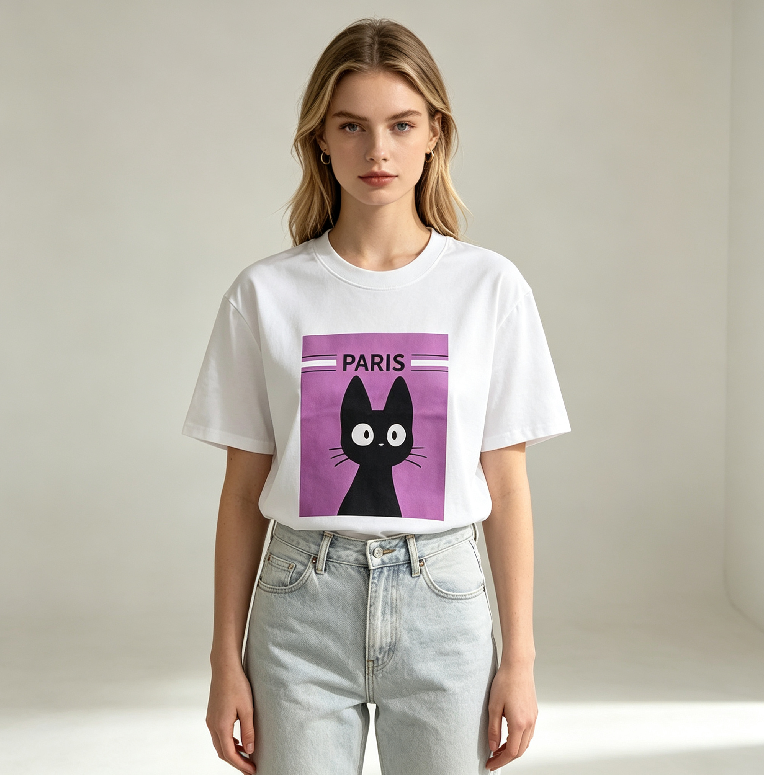 WC57 法國Lune de Moon Lavender Noir Cat Tee(62)