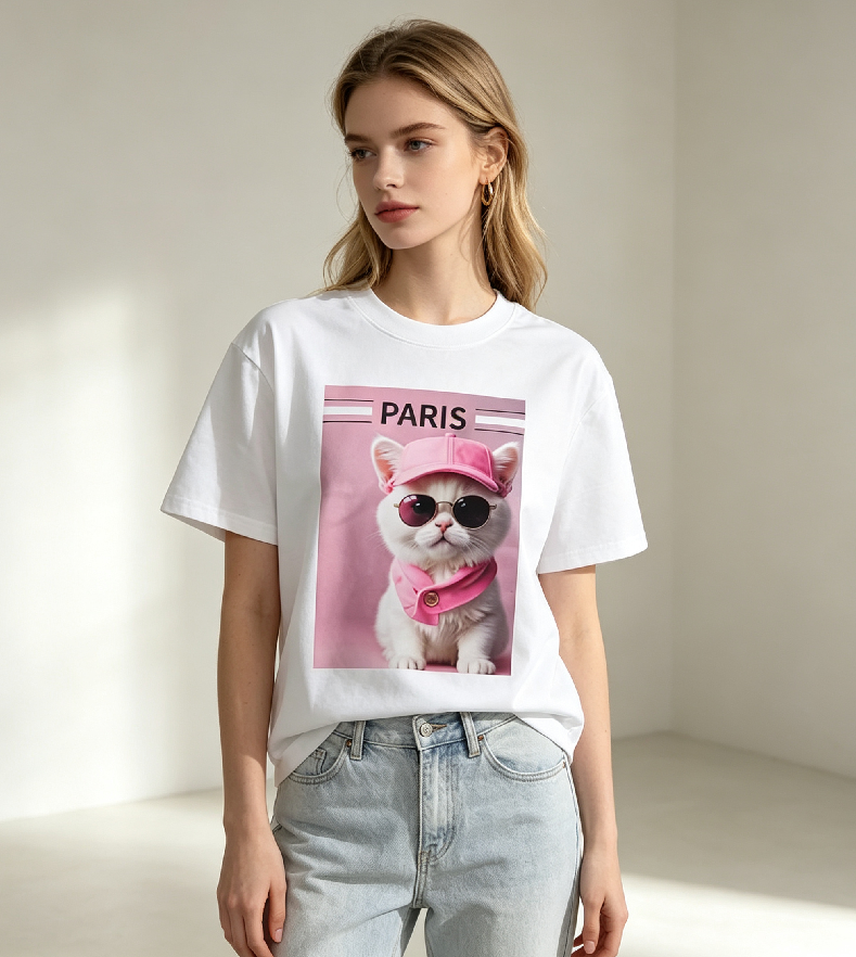 WC62 法國Lune de Moon Pink-Cap Sunglass White Kitten Tee(74)