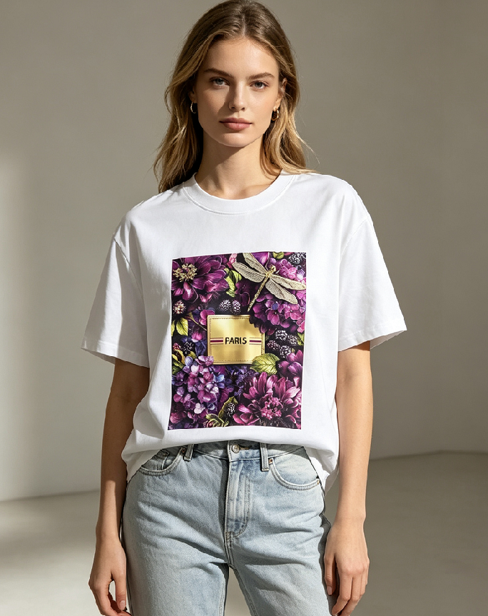 WC70 法國Lune de Moon Purple Bloom Dragonfly Tee(145)