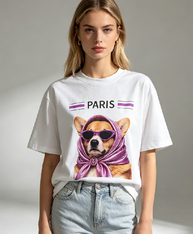 WC72 法國Lune de Moon Glam Corgi Tee(147)