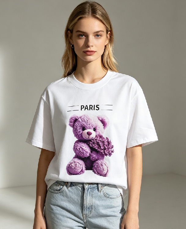 WC74 法國Lune de Moon Lilac Flower Teddy Tee(149)
