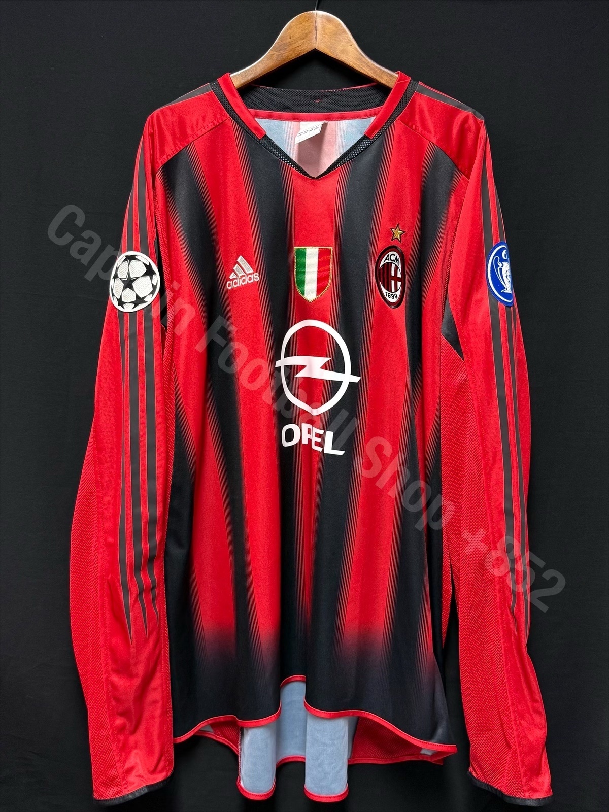 AC Milan 2004-2005 UEFA Champions League Adidas L/S Home Shirt #22 KAKA