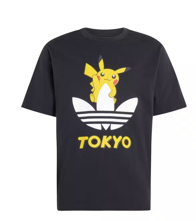 【Luxury】 日本限定 Adidas × Pokémon 寶可夢聯名系列  東京 TOKYO T恤 30週年 愛迪達限定 烈空座 X 皮卡丘 X 噴火龍 X 耿鬼 三葉草 黑白兩色 男女款 lk3884 lk3883 lk3880 lk3879