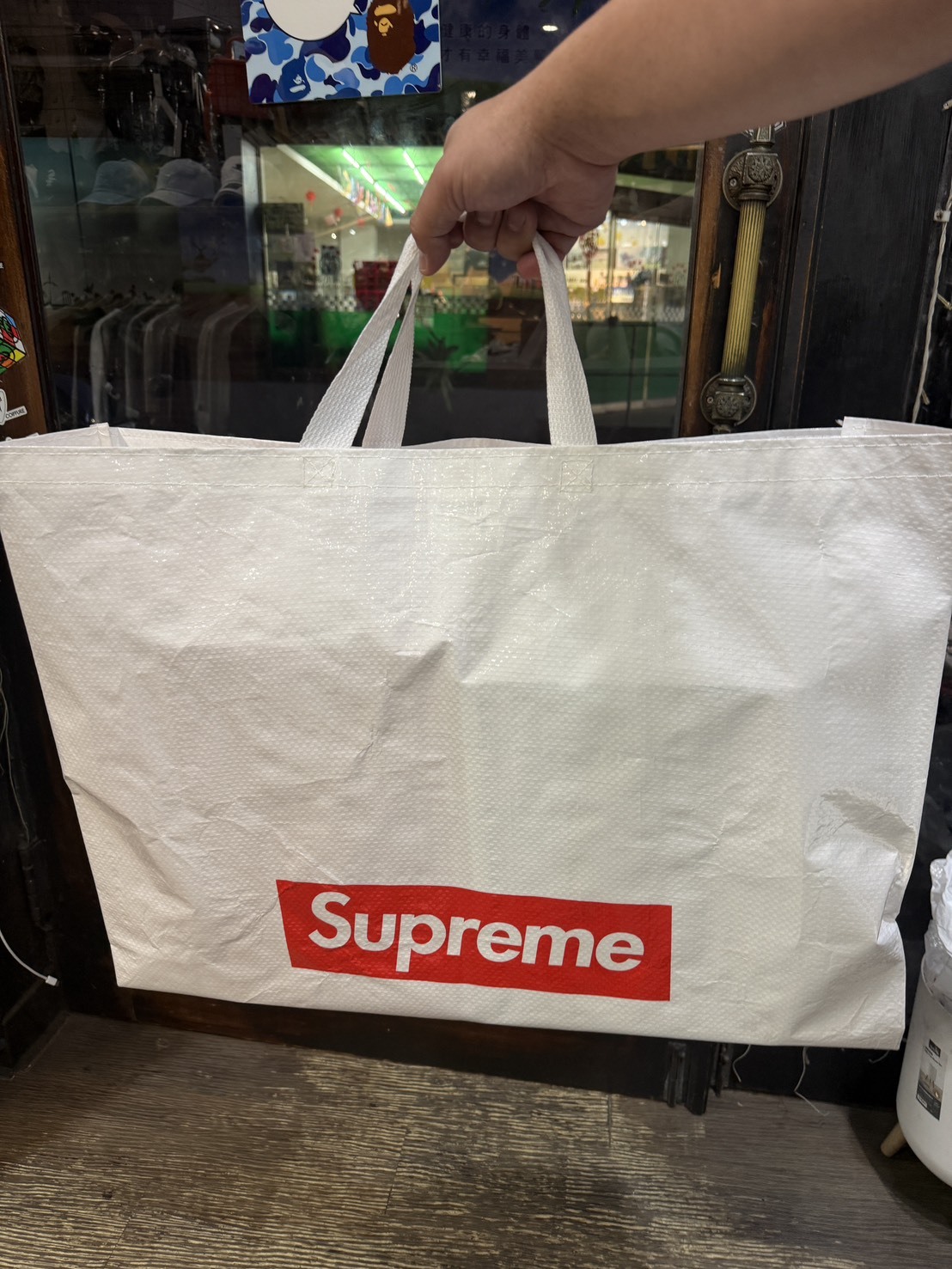 supreme box logo 白色 (大) 52*65cm 購物袋 環保袋