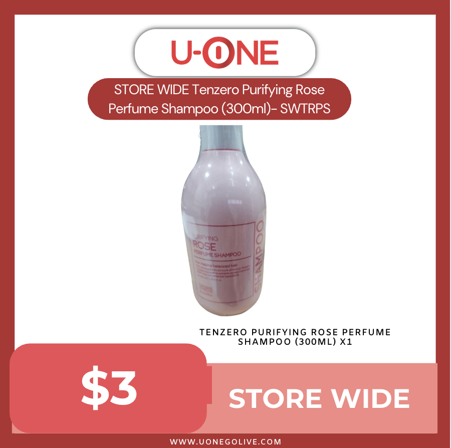 STORE WIDE Tenzero Purifying Rose Perfume Shampoo (300ml)- SWTRPS