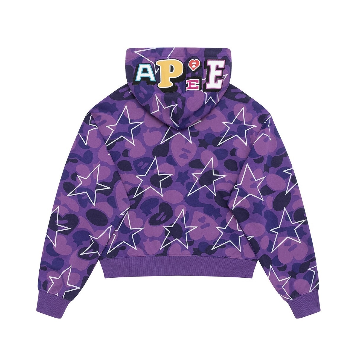 現貨┃APEE 紫色 星星 迷彩 連帽外套