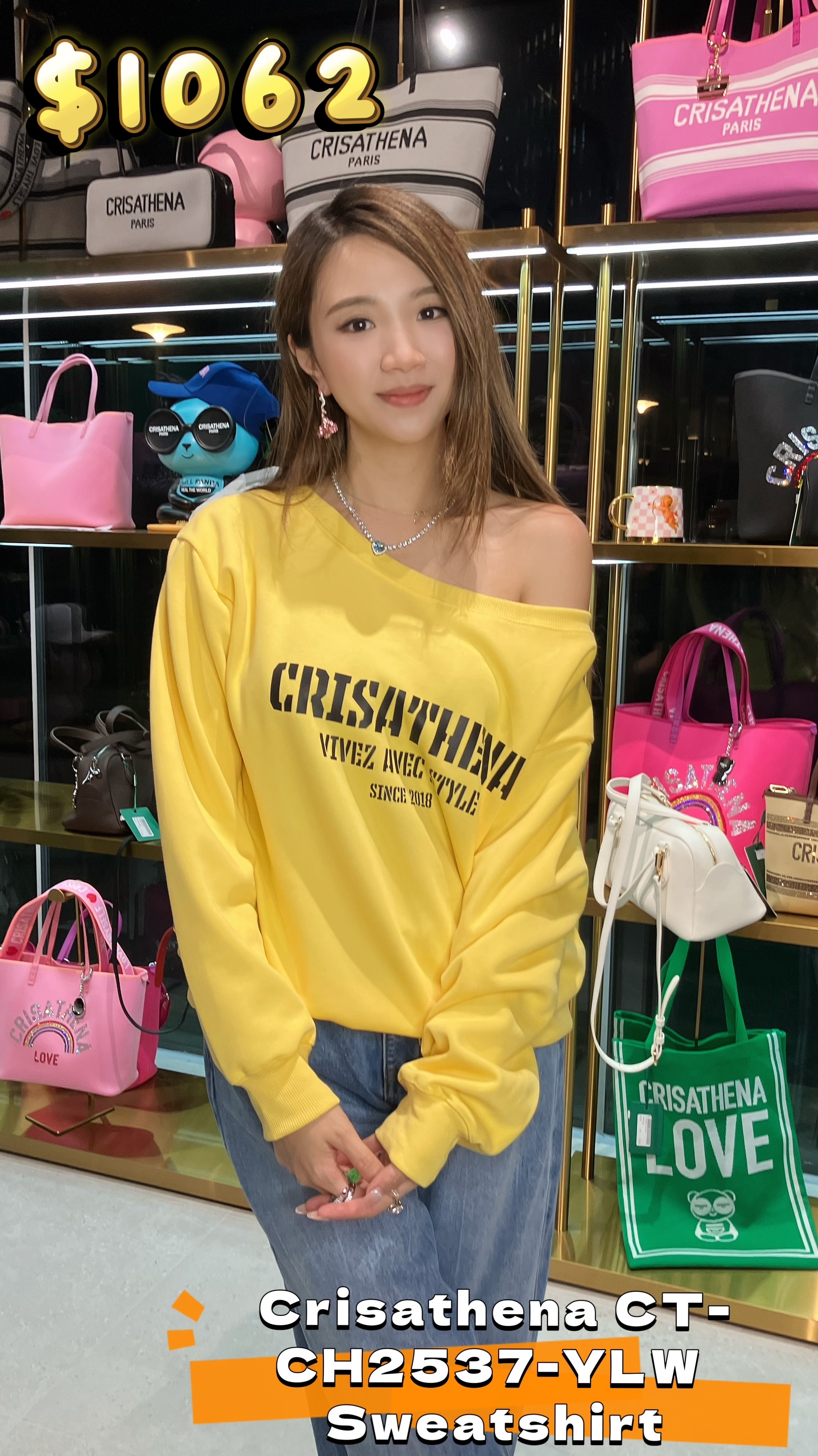 Crisathena CT-CH2537-YLW Sweatshirt -M