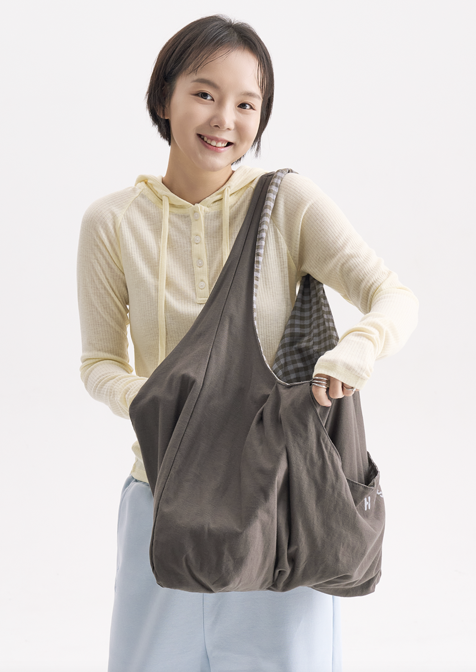 <韓國代購> HEISAN CHECK PACKABLE PUMPKIN BAG