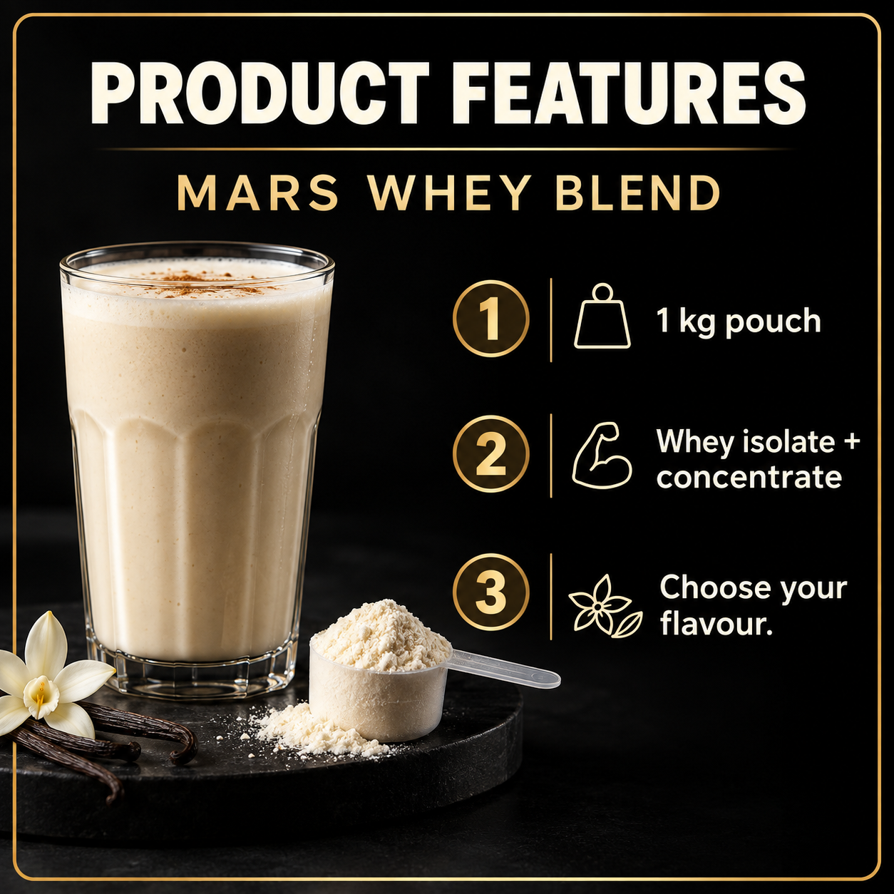 MARS Whey Protein Blend 1 kg Features EN
