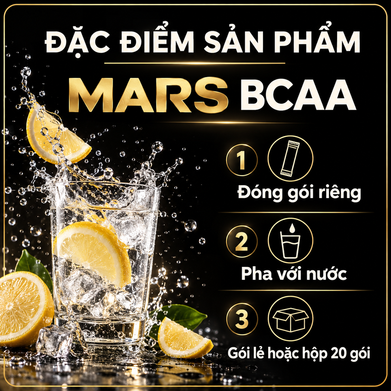 MARS BCAA — Gói Lẻ & Hộp 20 Gói Features VI