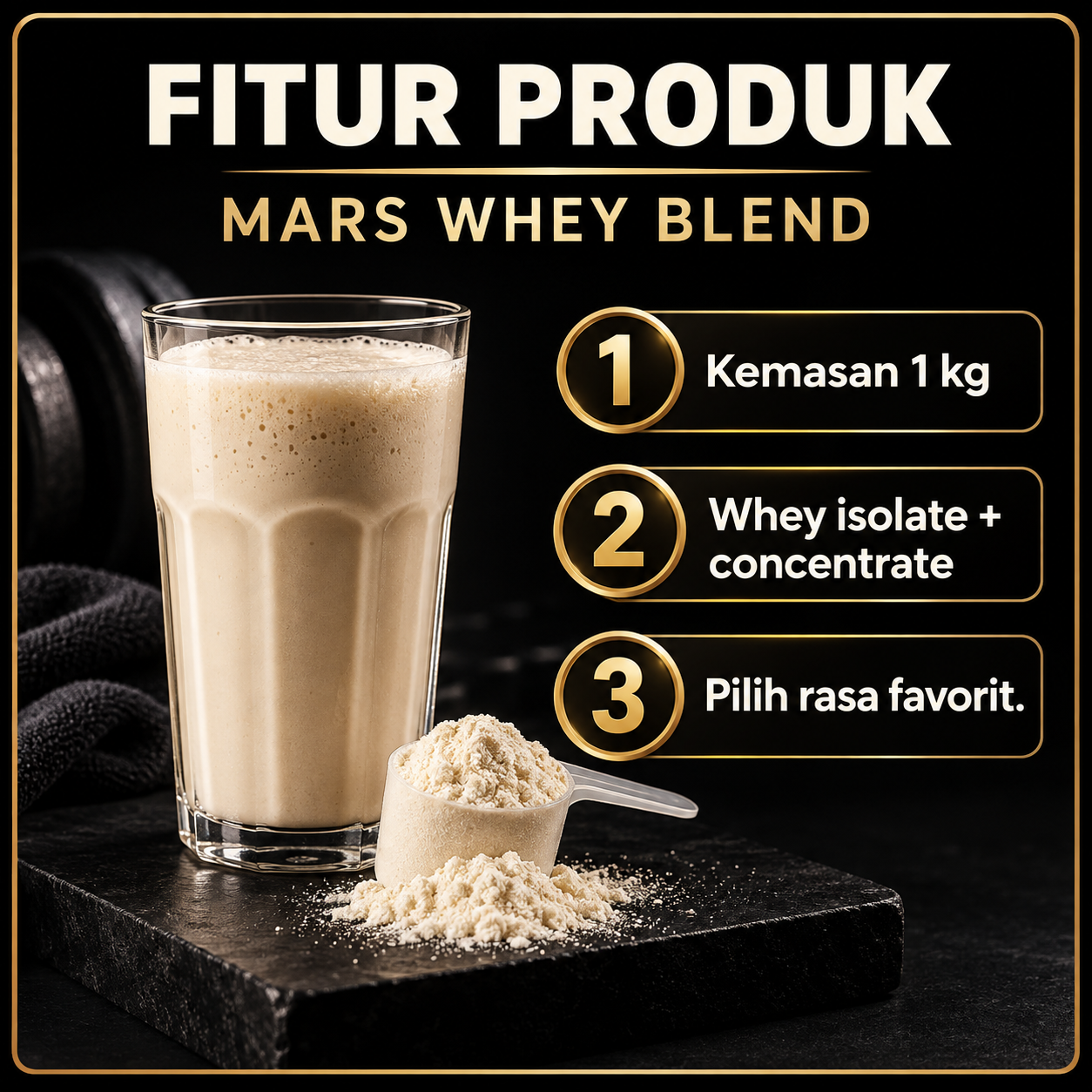 MARS Whey Protein Blend 1 kg Features ID