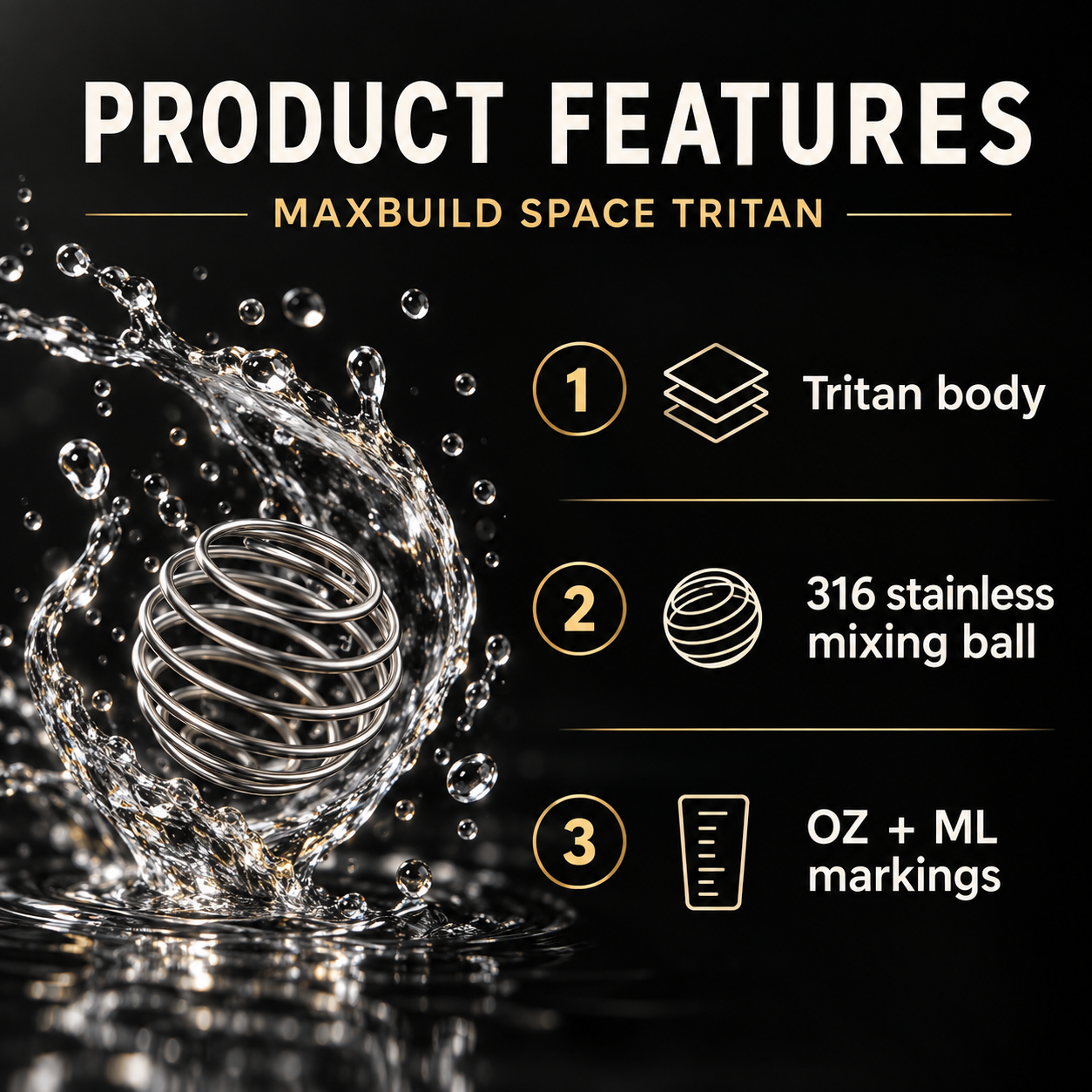 MaxBuild SPACE TRITAN Shaker Features EN