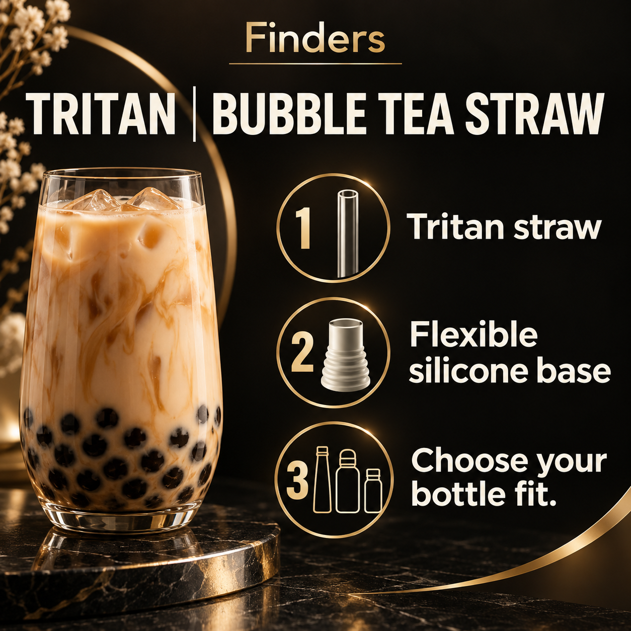 Finders Tritan Bubble Tea Straw Features EN