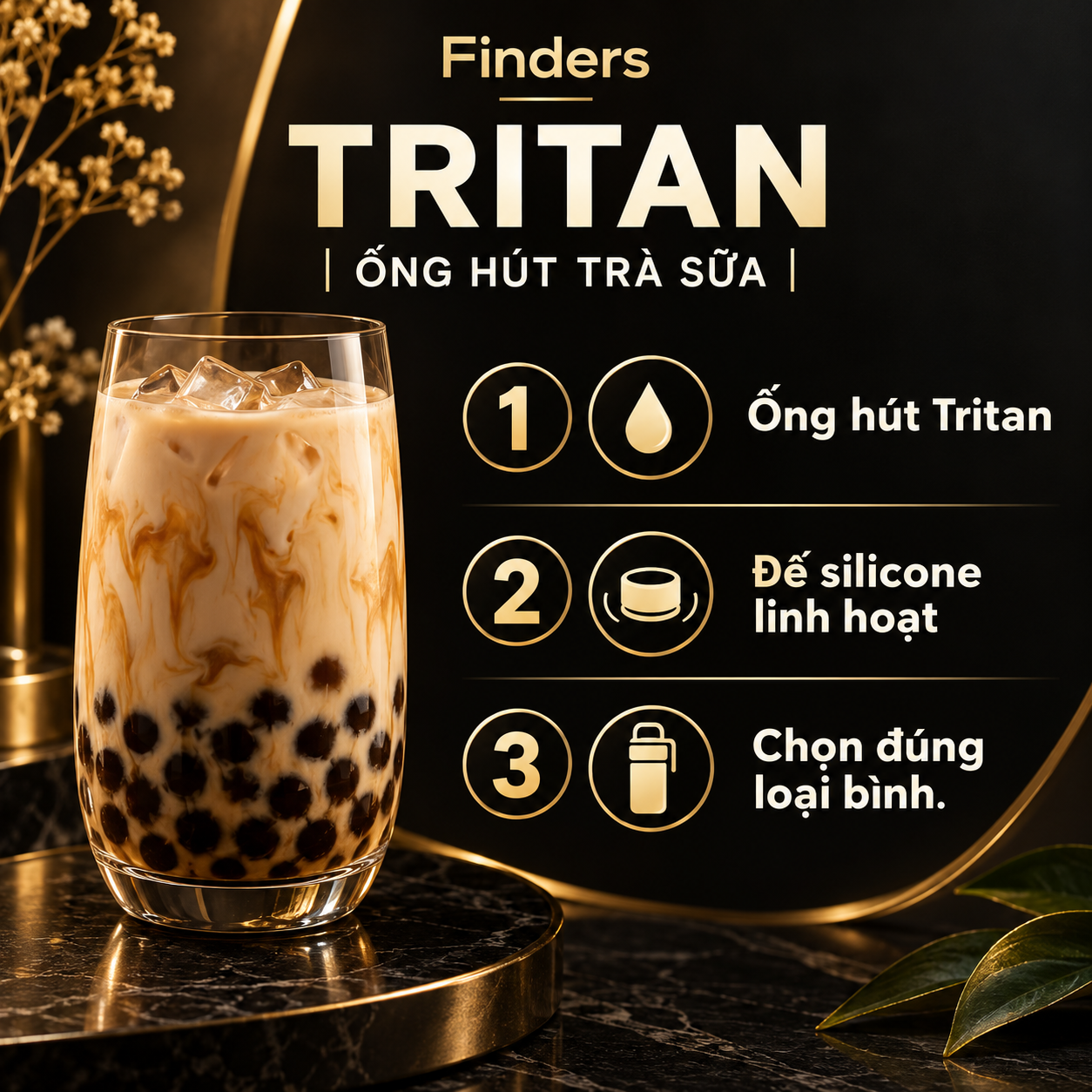 Ống Hút Trà Sữa Finders Tritan Features VI
