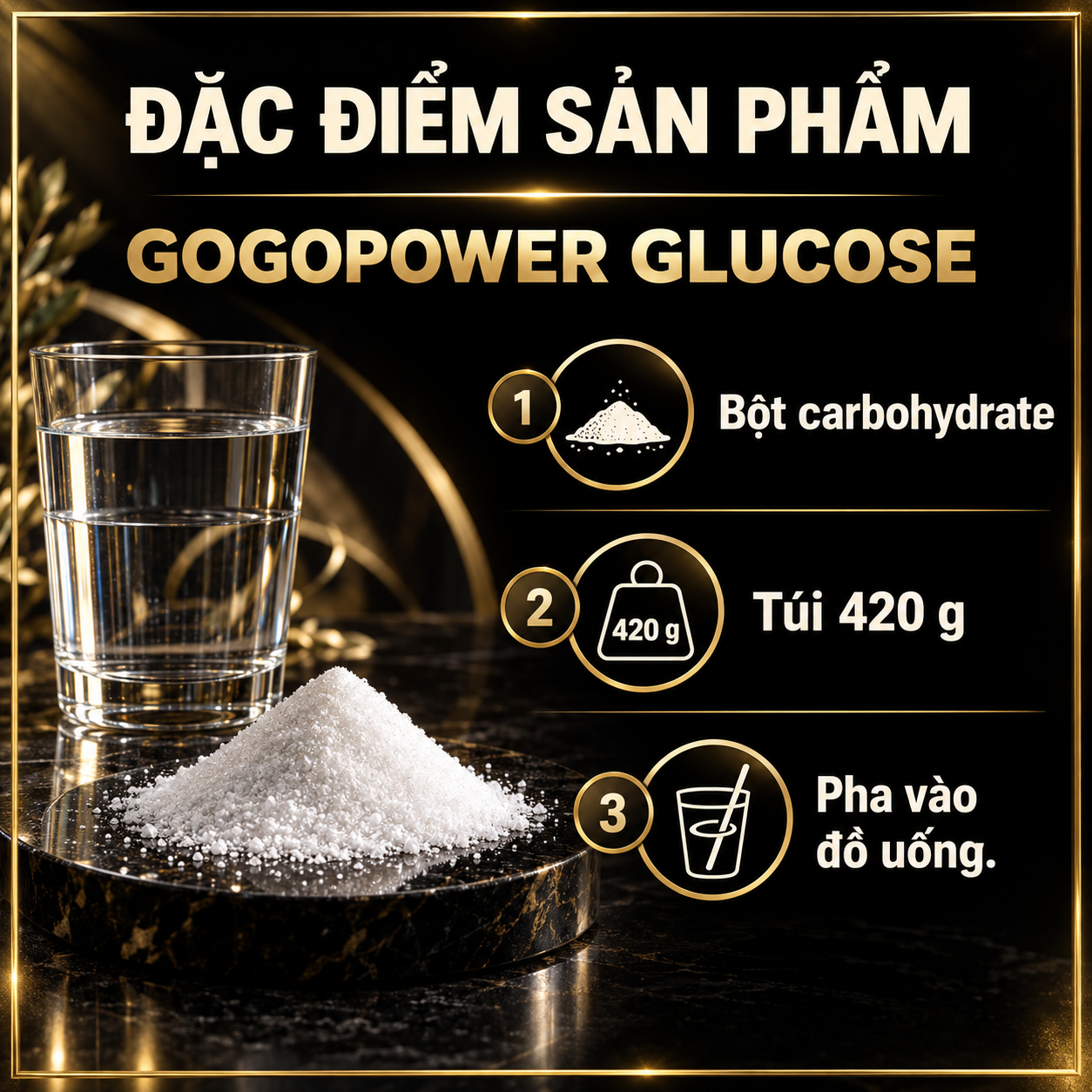 GogoPower Bột Glucose 420 g Features VI