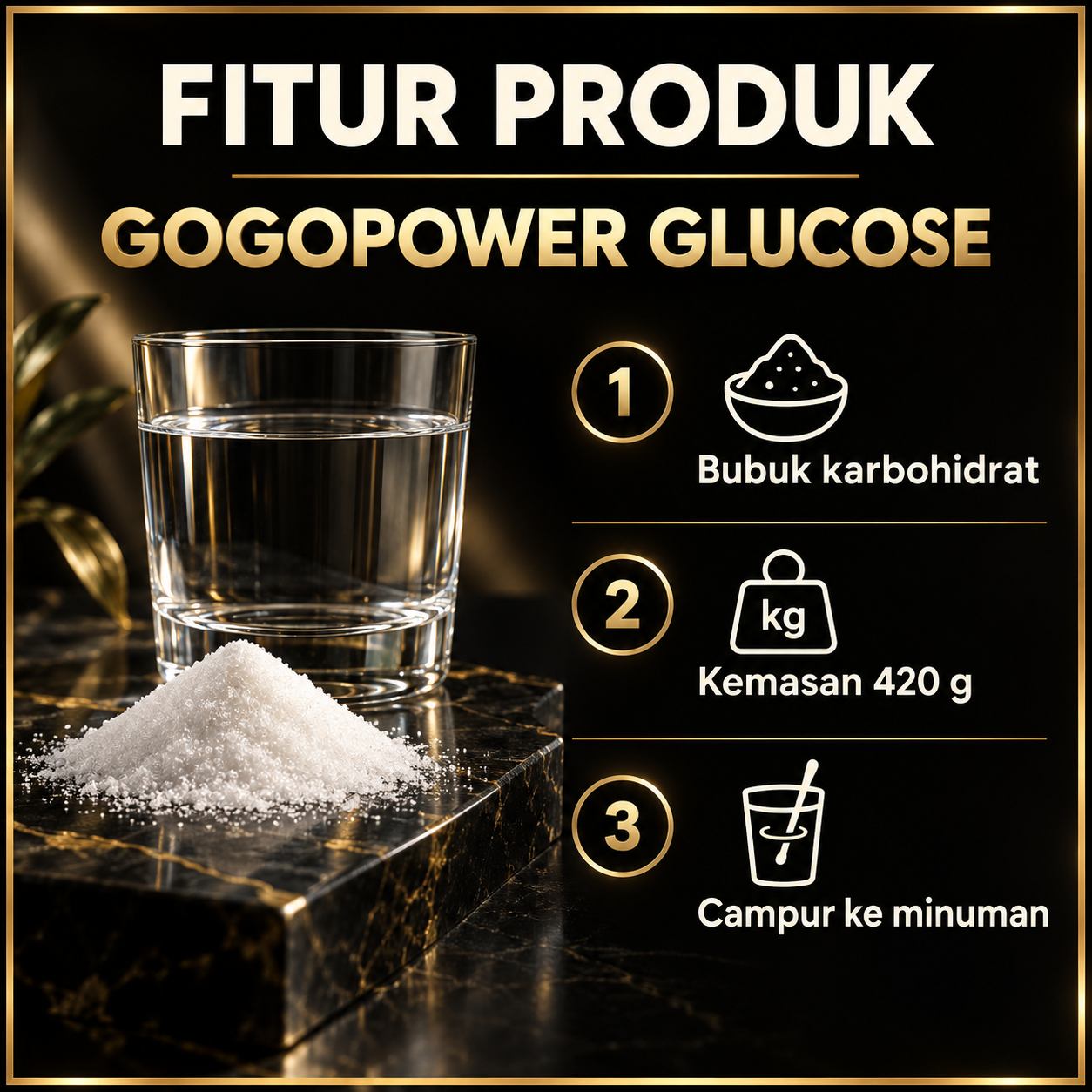 GogoPower Bubuk Glukosa 420 g Features ID