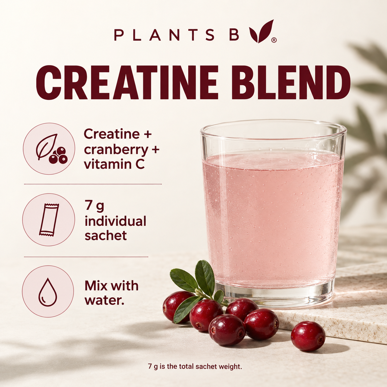 GogoPower Plants B Creatine Blend 7 g Sachet Features EN