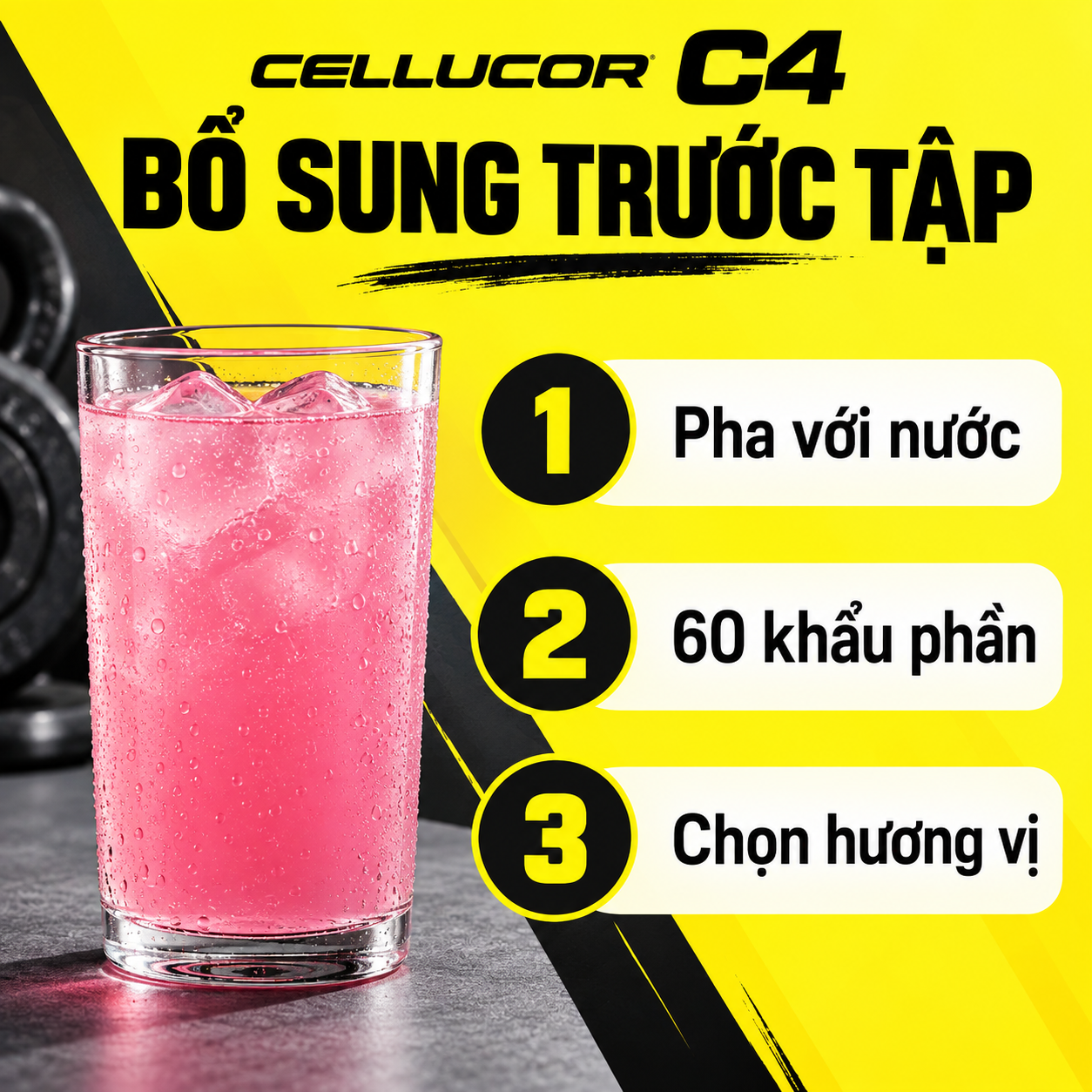 CELLUCOR C4 Original Bổ Sung Trước Tập • 60 Khẩu Phần Features VI