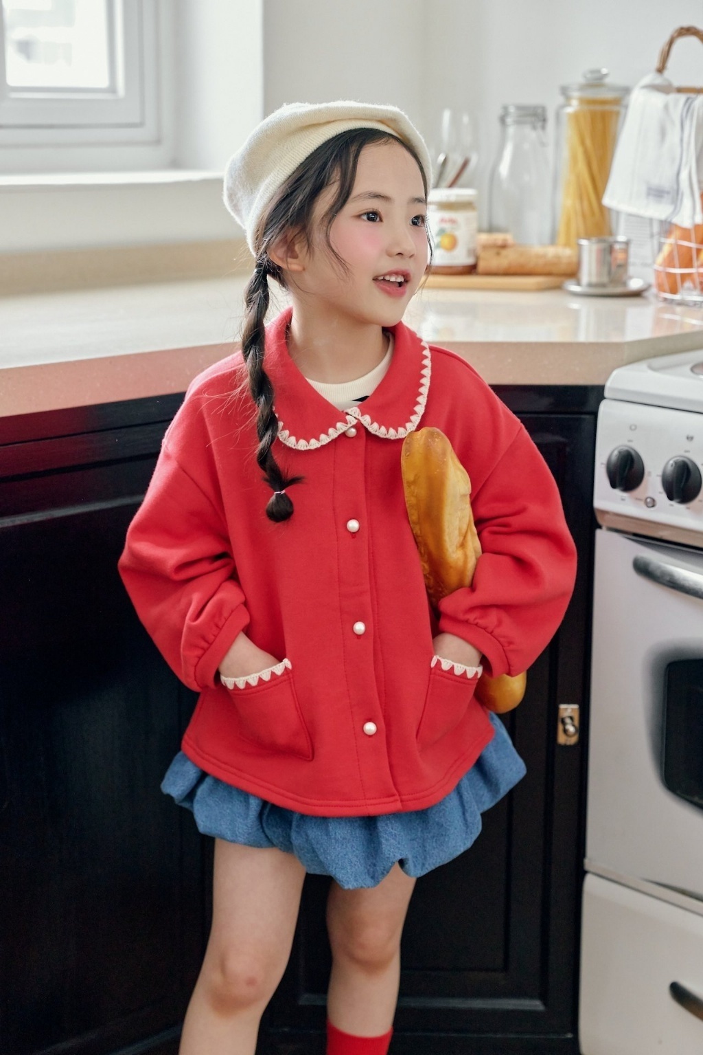 正韓秋bbb 兩色學院感滾邊外套