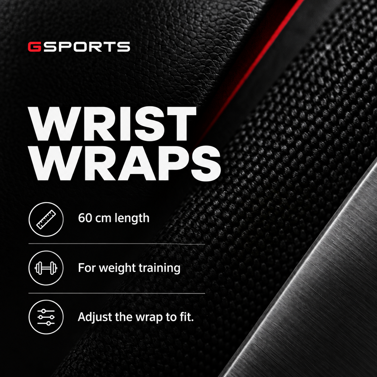 GSPORTS Wrist Wraps 60 cm Features EN