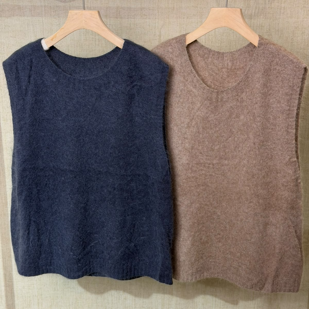 TOP-CCG0920-016 綿羊毛背心 (A16駝色/B16碳灰色) [H0902-508627]