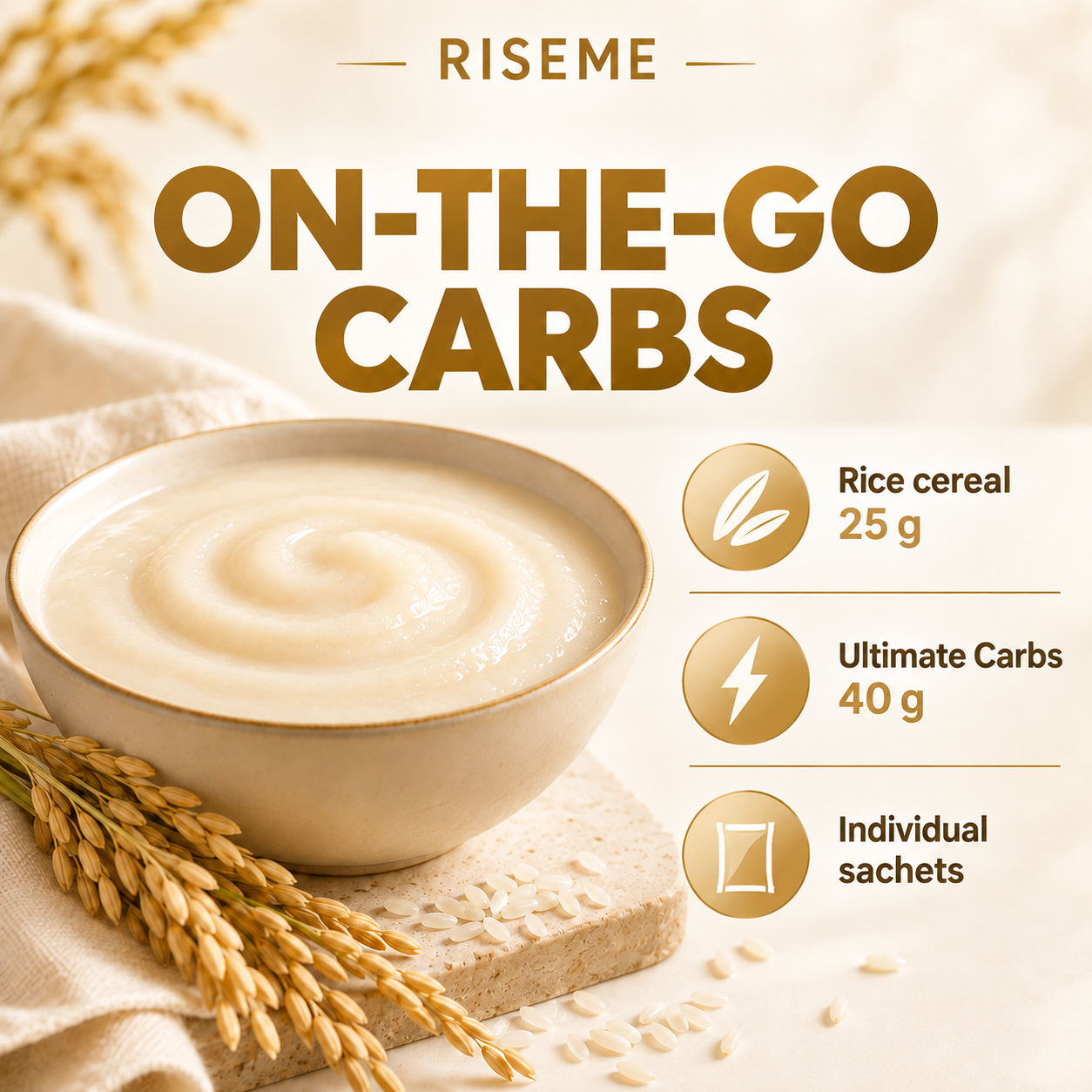 RISEME Rice Cereal / Ultimate Carbs 2.0 Sachets Features EN