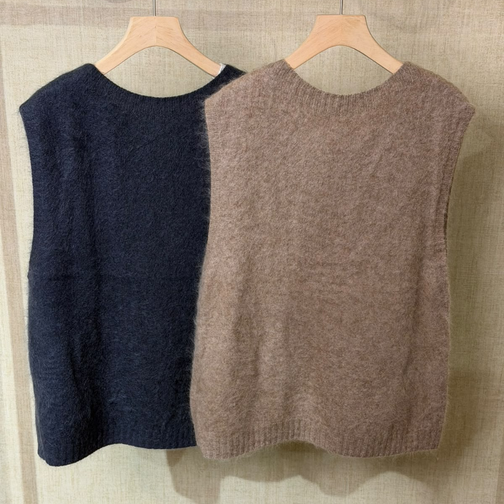 TOP-CCG0920-016 綿羊毛背心 (A16駝色/B16碳灰色) [H0902-508627]