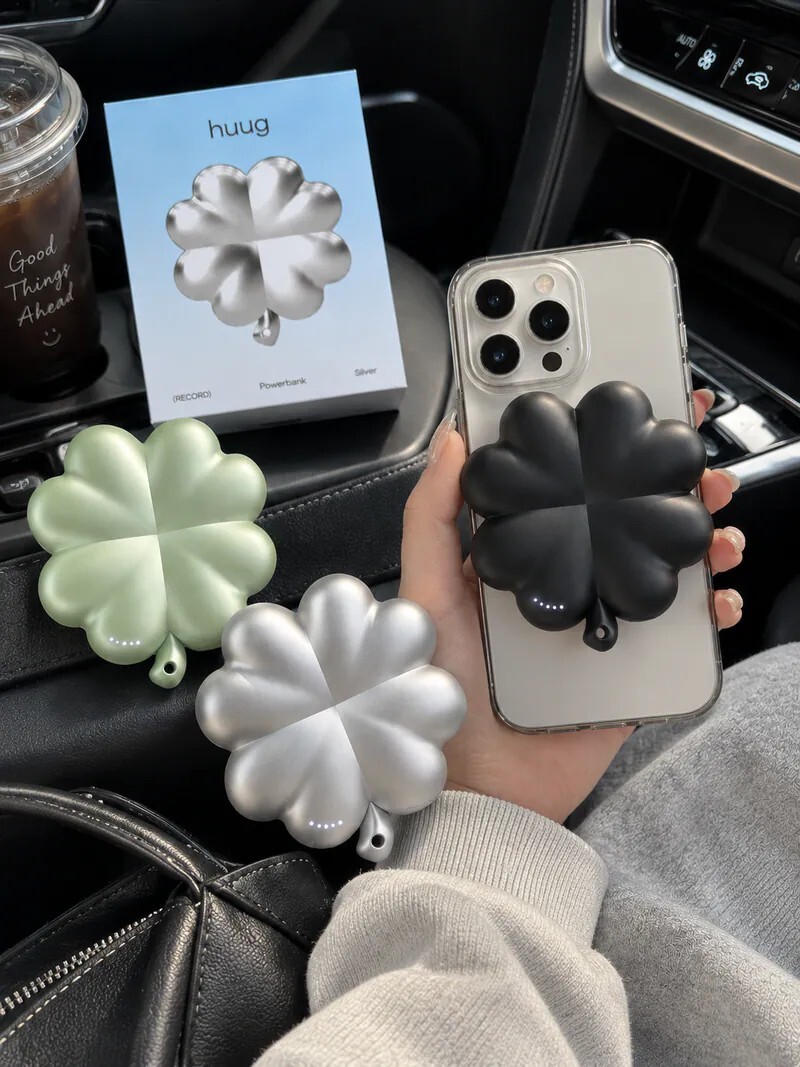 <把幸運隨時帶在身上🍀> 韓國 HUUG 幸運四葉草 MagSafe 磁吸 行動電源