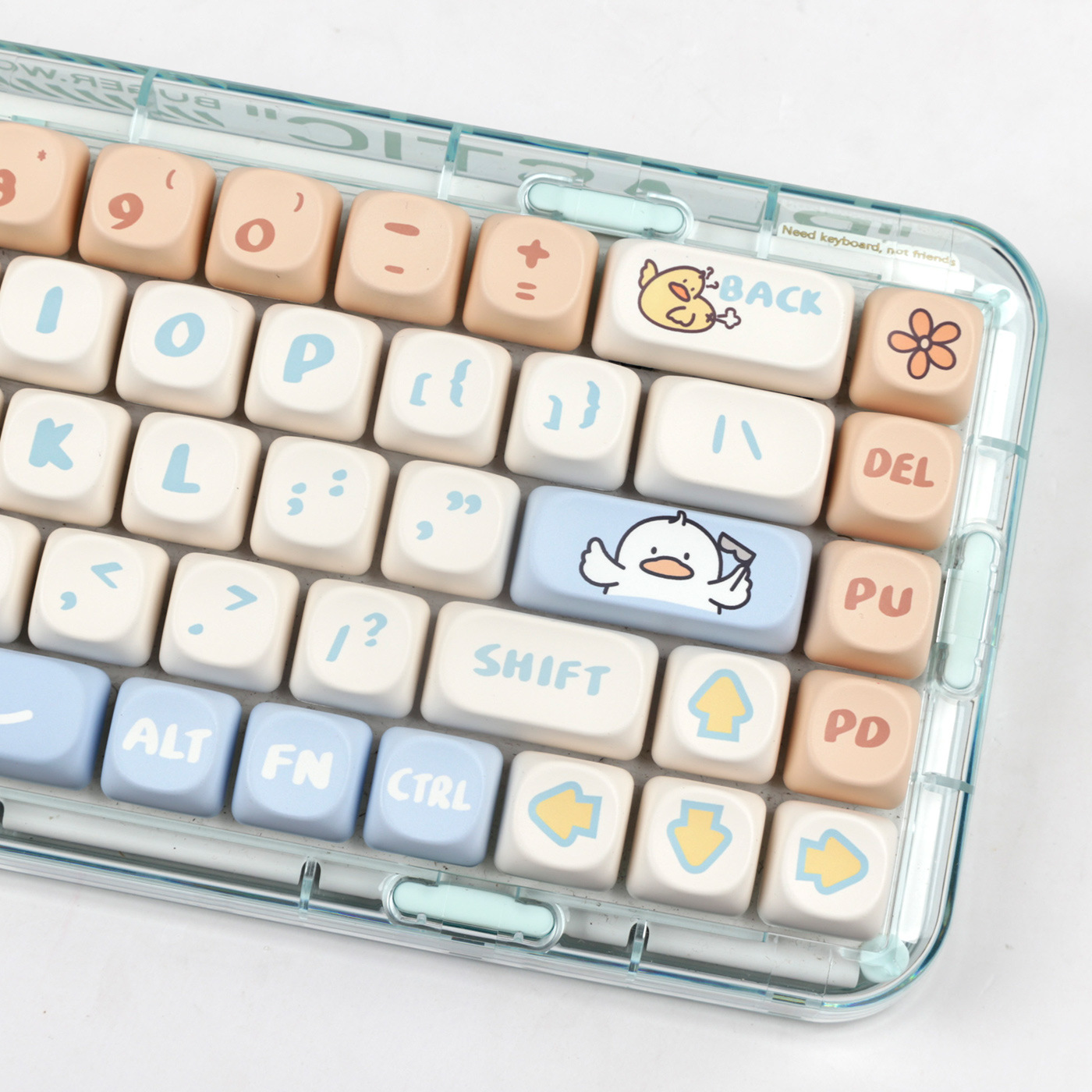 MOA高度PBT熱昇華可愛卡通無聊鴨鍵帽 MOA height Cute cartoon Bored Duck keycaps (不含鍵盤底座)