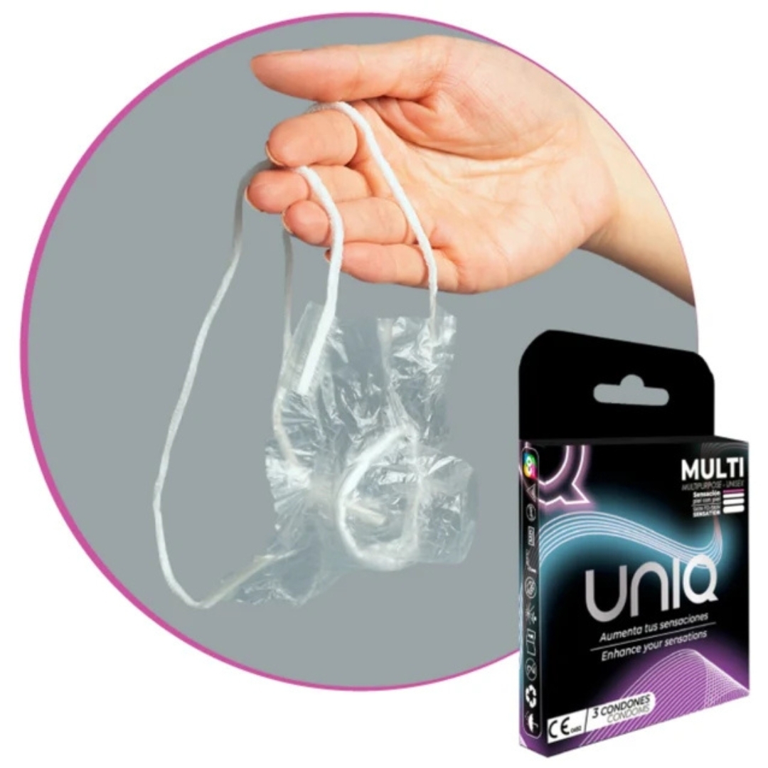 UNIQ - Multi 男女兼用穿戴式 60mm 3 片裝 非乳膠安全套