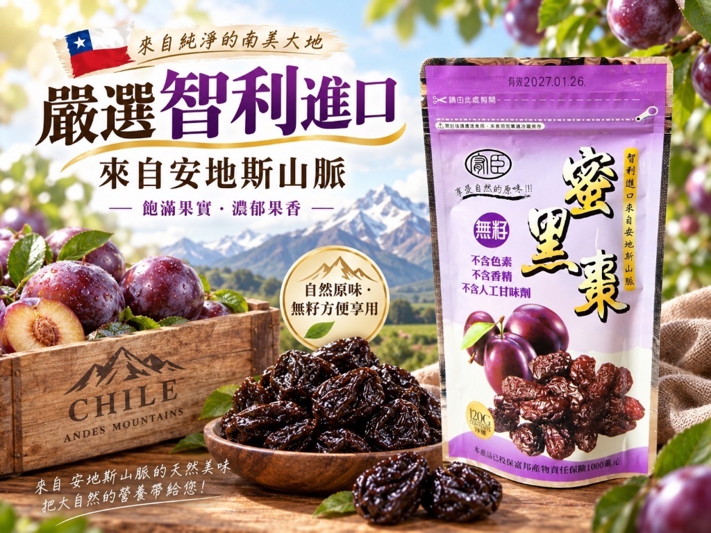 WSBB12847  智利 蜜黑棗 120g《一組2包》（11月底）