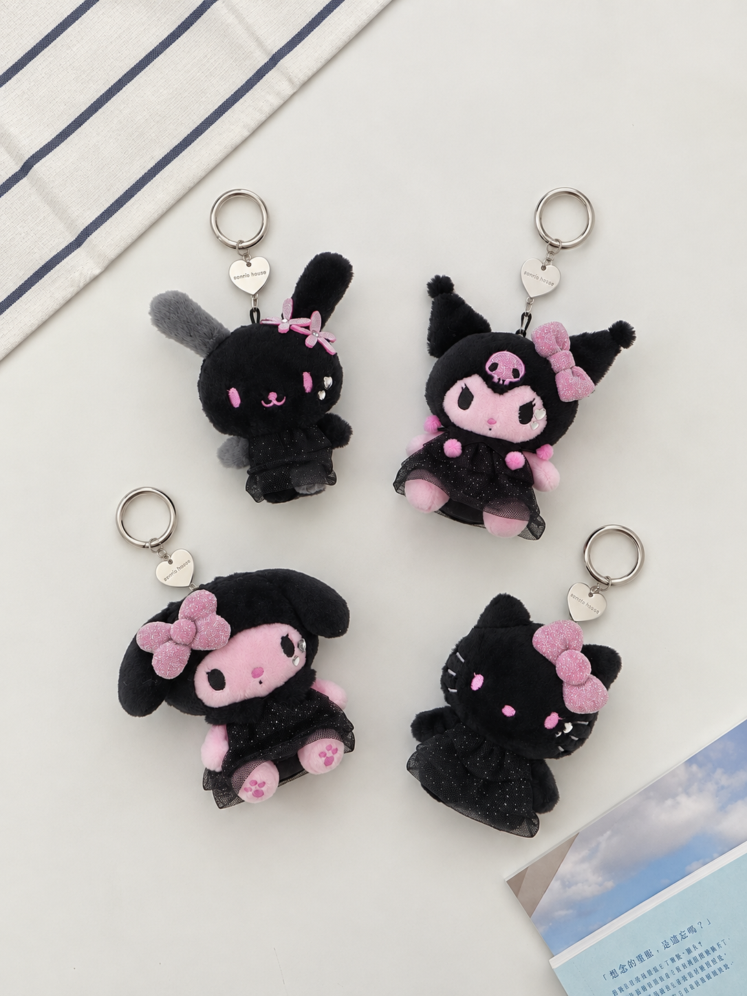 【預購】SANRIO HOUSE 日本三麗鷗之家限定 PINK×BLACK 甜美黑 毛絨絨 吊飾