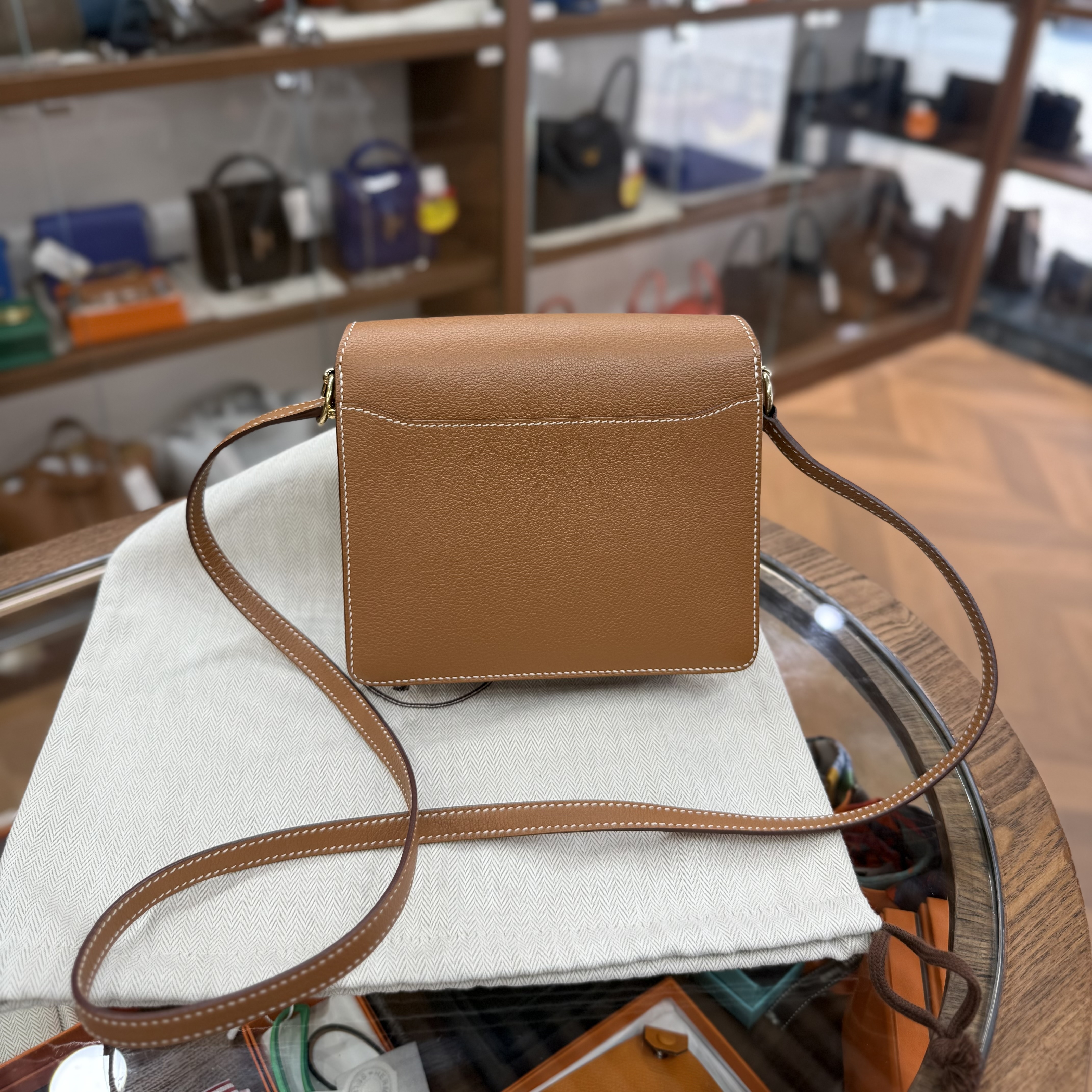 95%New Used Hermes Mini Roulis Gold Evercolor 金棕色金扣 #愛馬仕豬鼻包