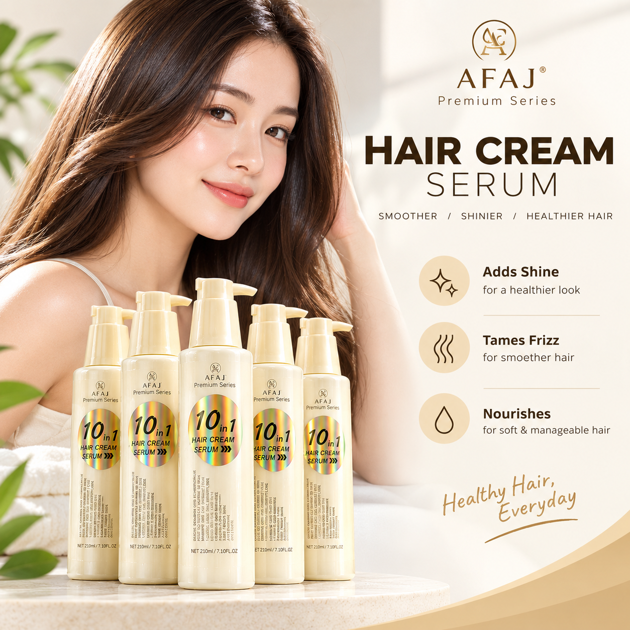 AFAJ Premium Series 10-in-1 Hair Cream Serum 210ml