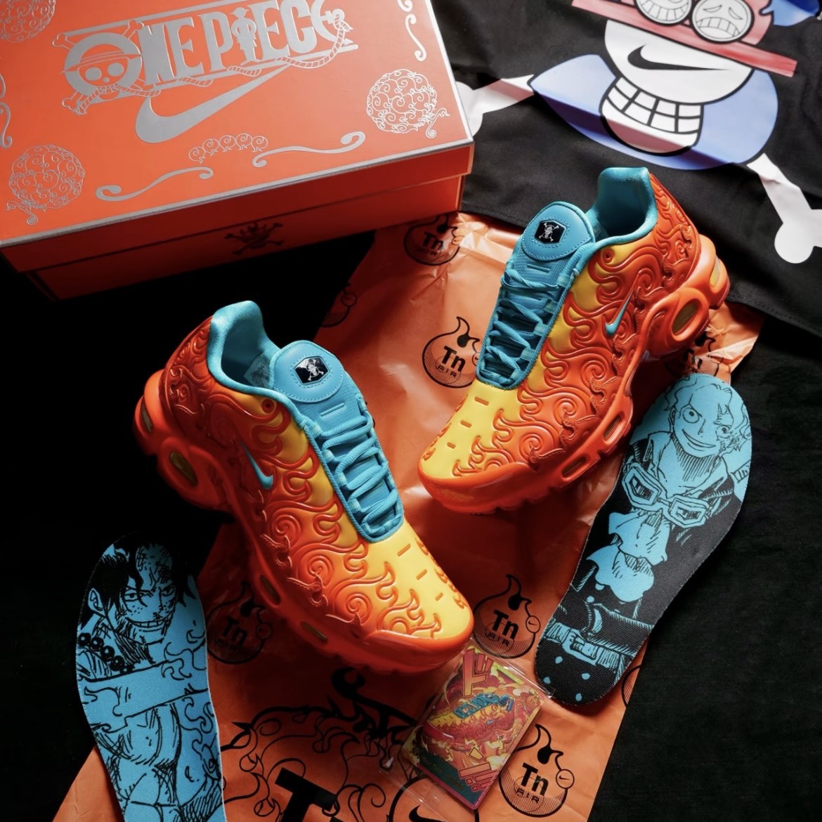 【代購】Nike × ONE PIECE Air Max Plus「Mera Mera」海賊王燒燒果實 男女同款 橙黃