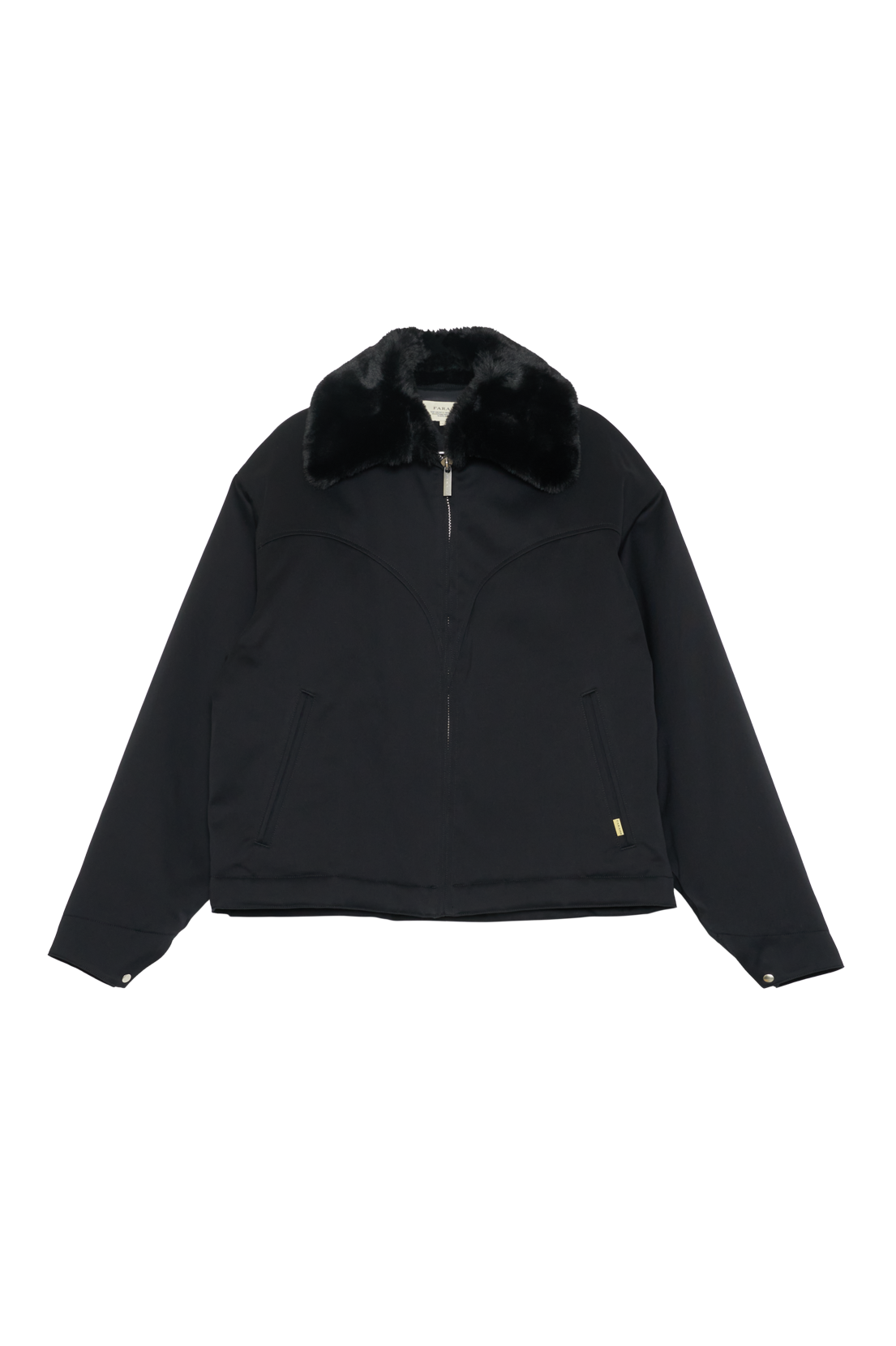 FARAH SHORT JACKET WITH DETACHABLE FUR COLLAR