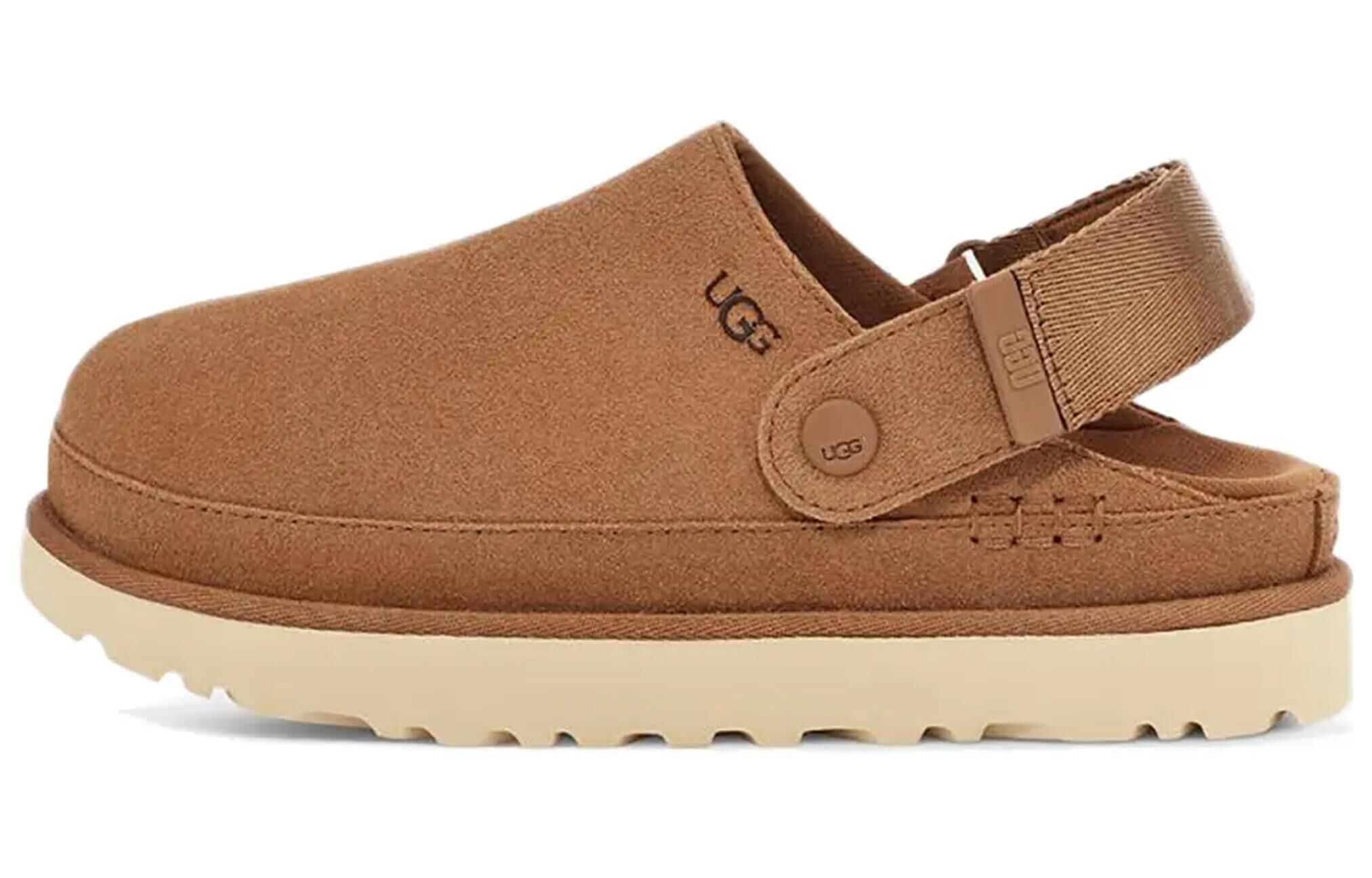 【代購】UGG Goldenstar Clog Goldenstar Clog Cow Split Leather Low top Casual Shoes Women's Chestnut 1138252-CHE