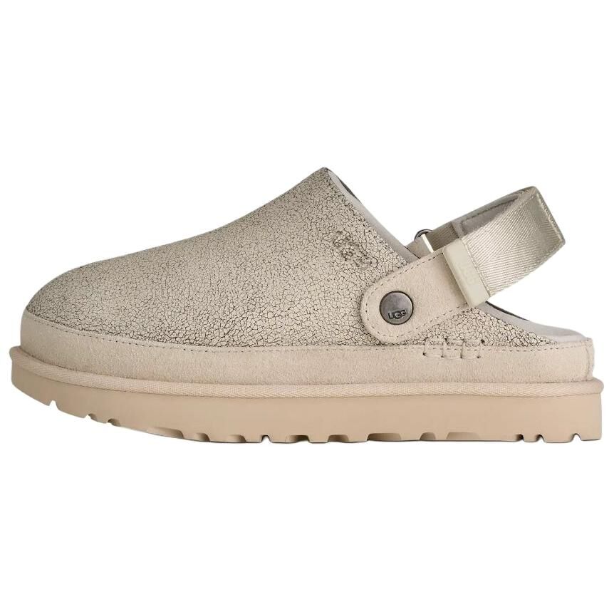 【代購】UGG Goldenstar Crackle Clog Leather Low top Casual Shoes Women's Ecru 1177853-CRCK