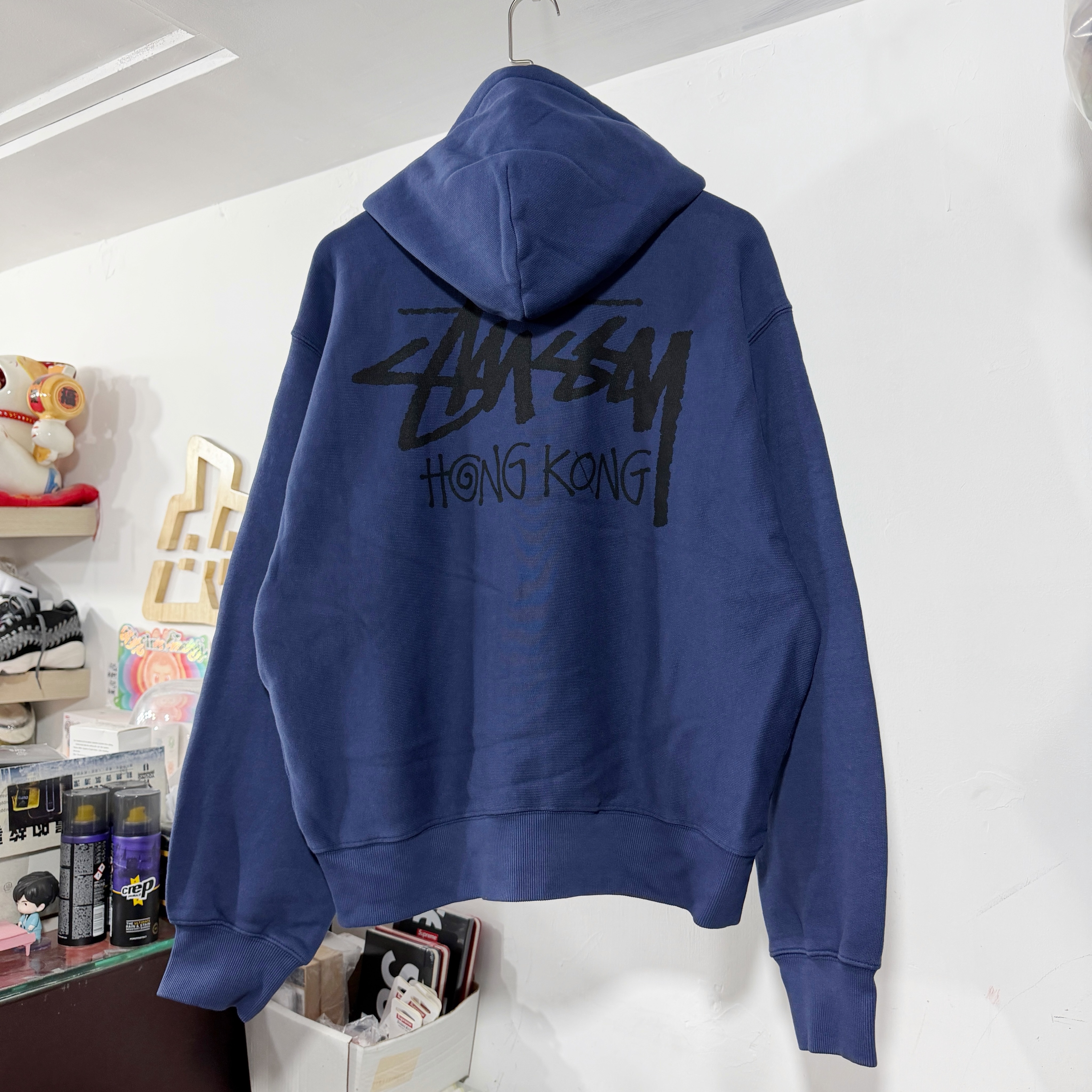 STUSSY STOCK HONGKONG ZIP HOODIE 香港限定 拉鏈外套 Midnight Navy 午夜藍