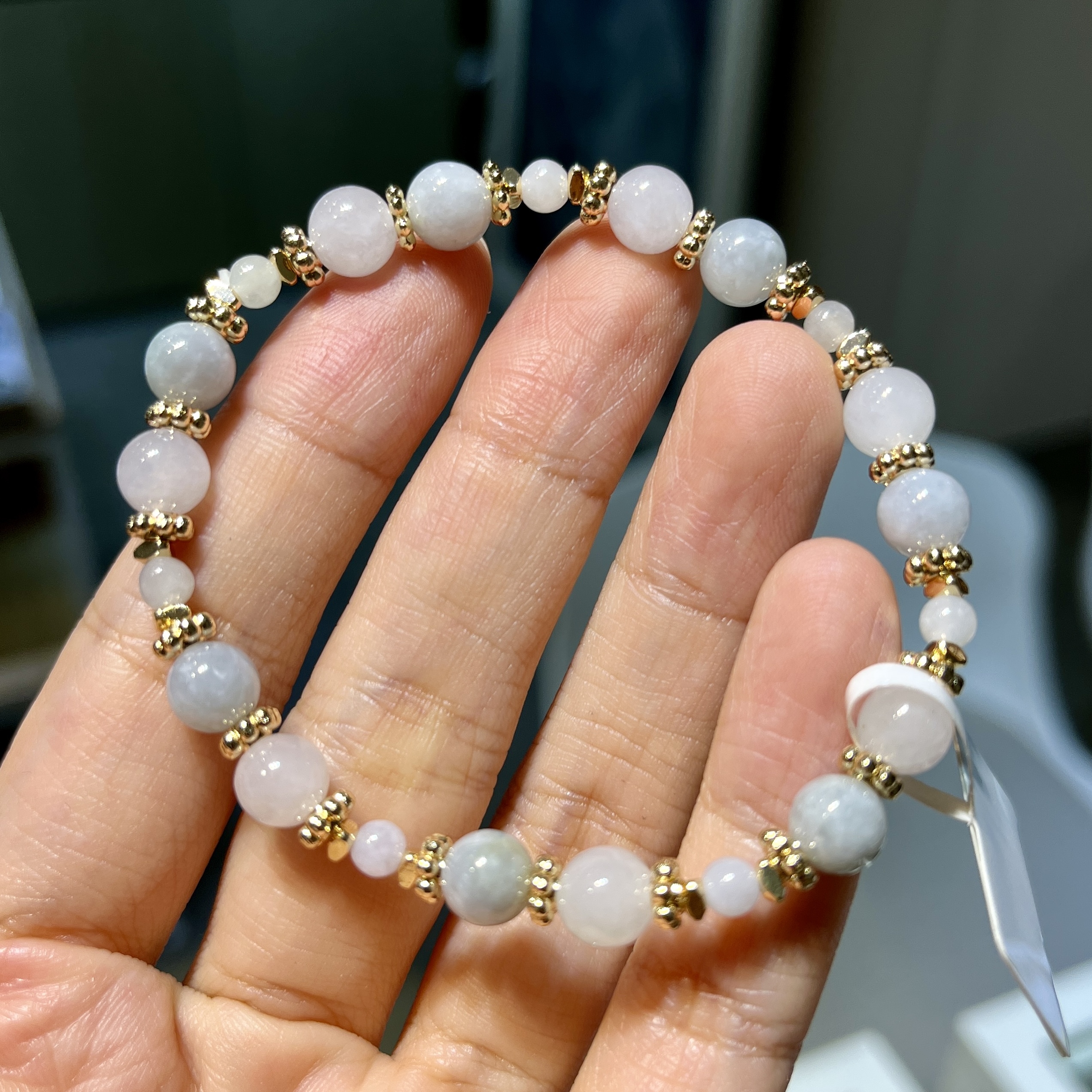 淡紫色多寶翡翠手串 95214 4mm-6.5mm