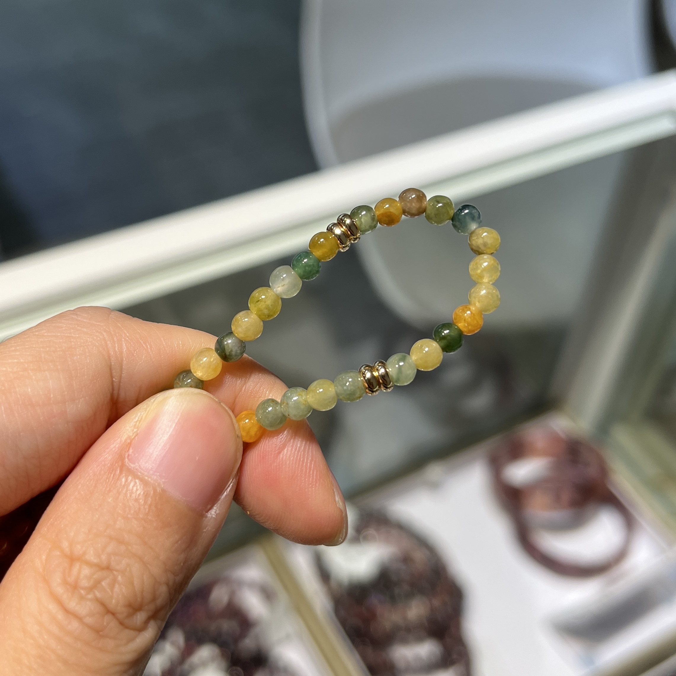 敦煌色翡翠baby珠手串 95217 4mm