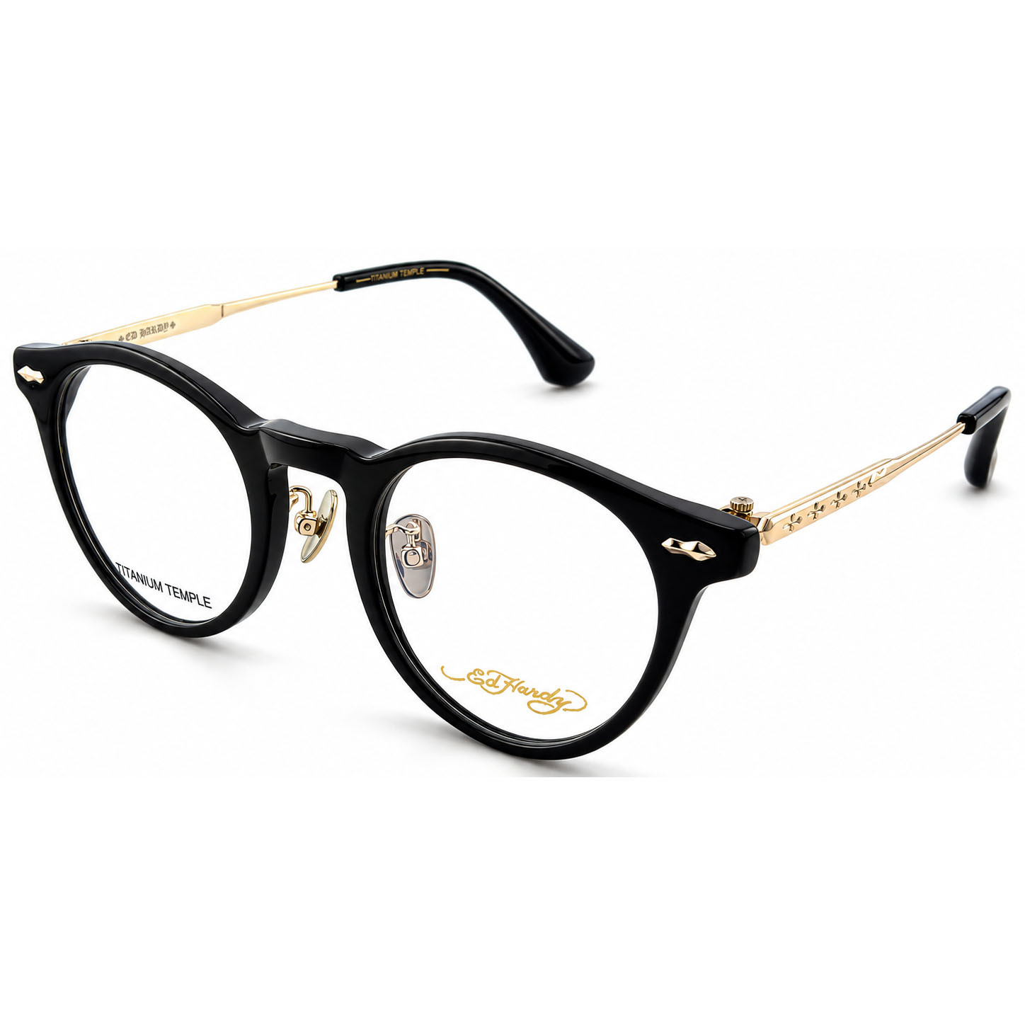 【Ed Hardy】EH2506 1GD 光學眼鏡#(亮黑搭芒金色)