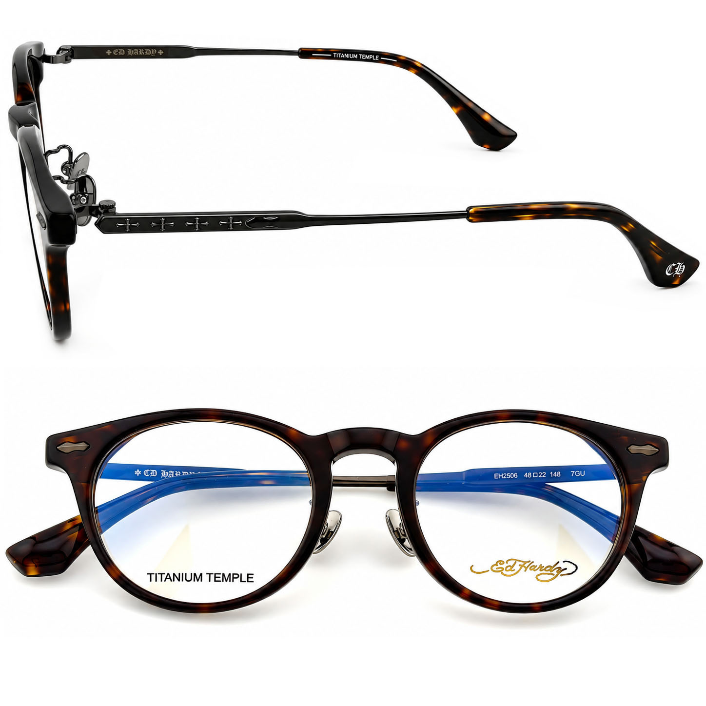 【Ed Hardy】EH2506 7GU 光學眼鏡#(深琥珀色搭黑色)