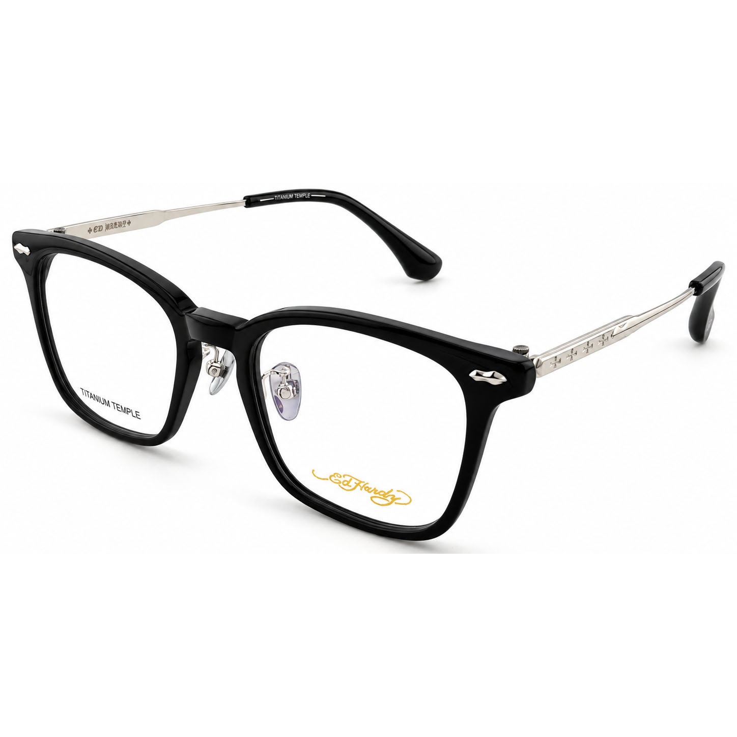 【Ed Hardy】EH2507 1SV 光學眼鏡#(亮黑搭耀銀色)