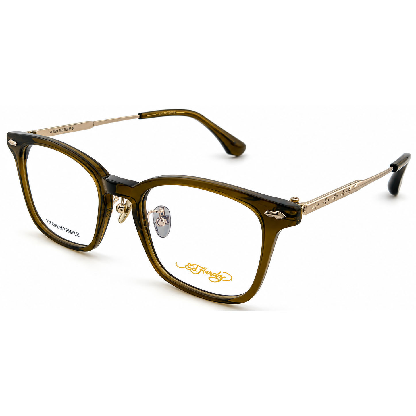 【Ed Hardy】EH2507 4CP 光學眼鏡#(透棕色搭銅金色)