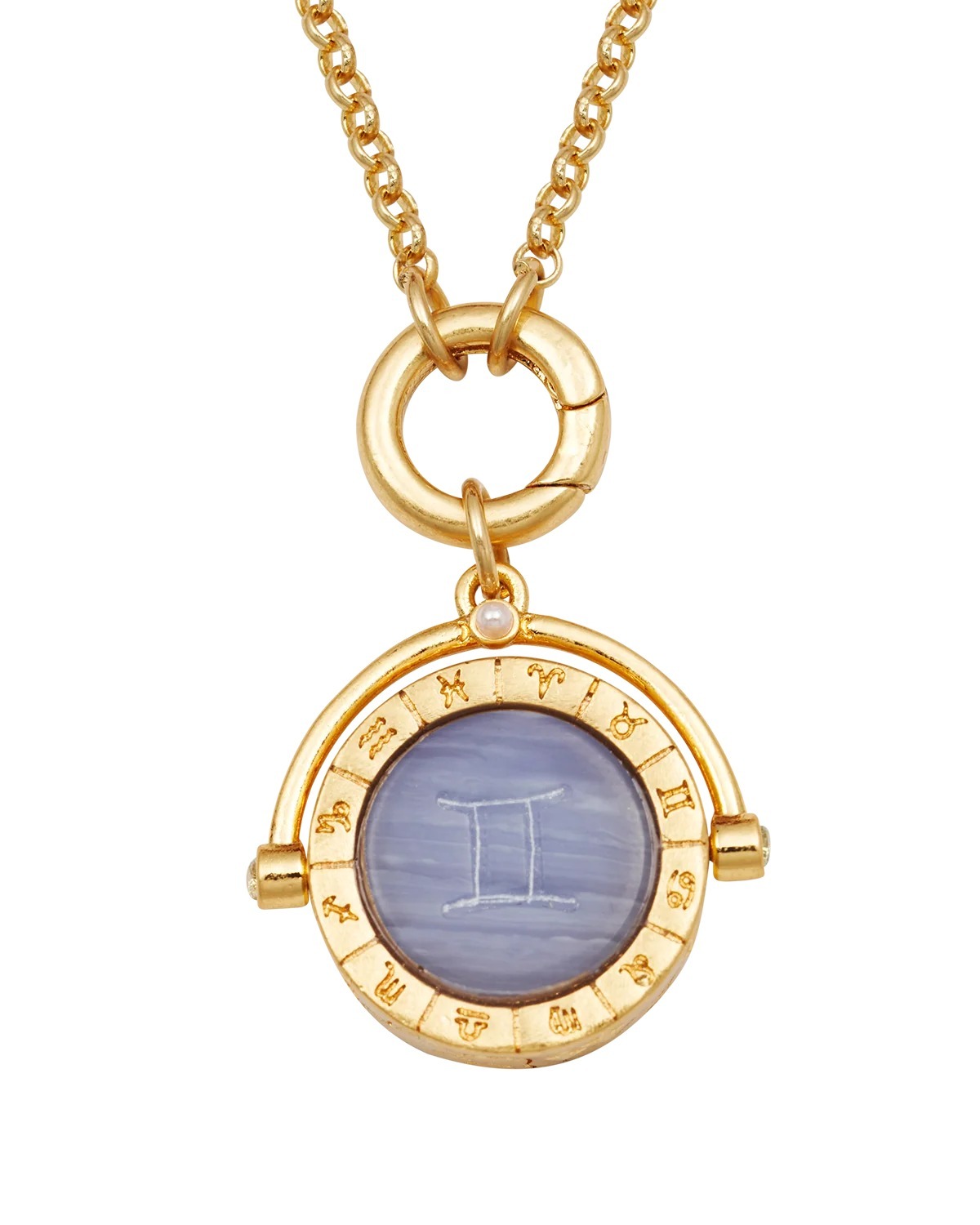 英國代購 -FABLE ENGLAND 雙子座 Gemini Zodiac Spinner Necklace in Gold  21 May – 20 June