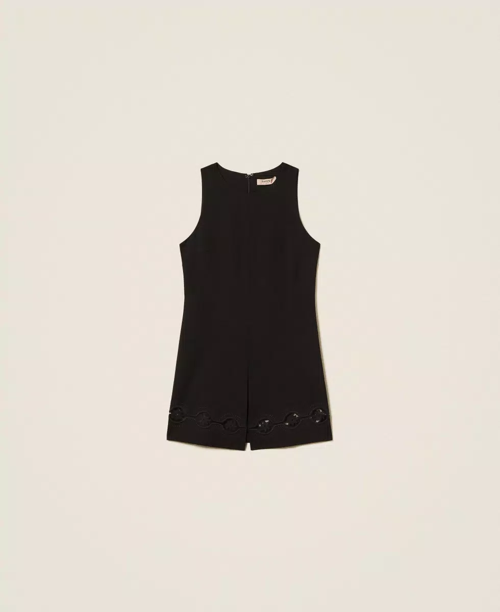 1TS0916-242 [TWINSET] 花卉刺繡束腰上衣 黑色 #252TP2103 (EU)
