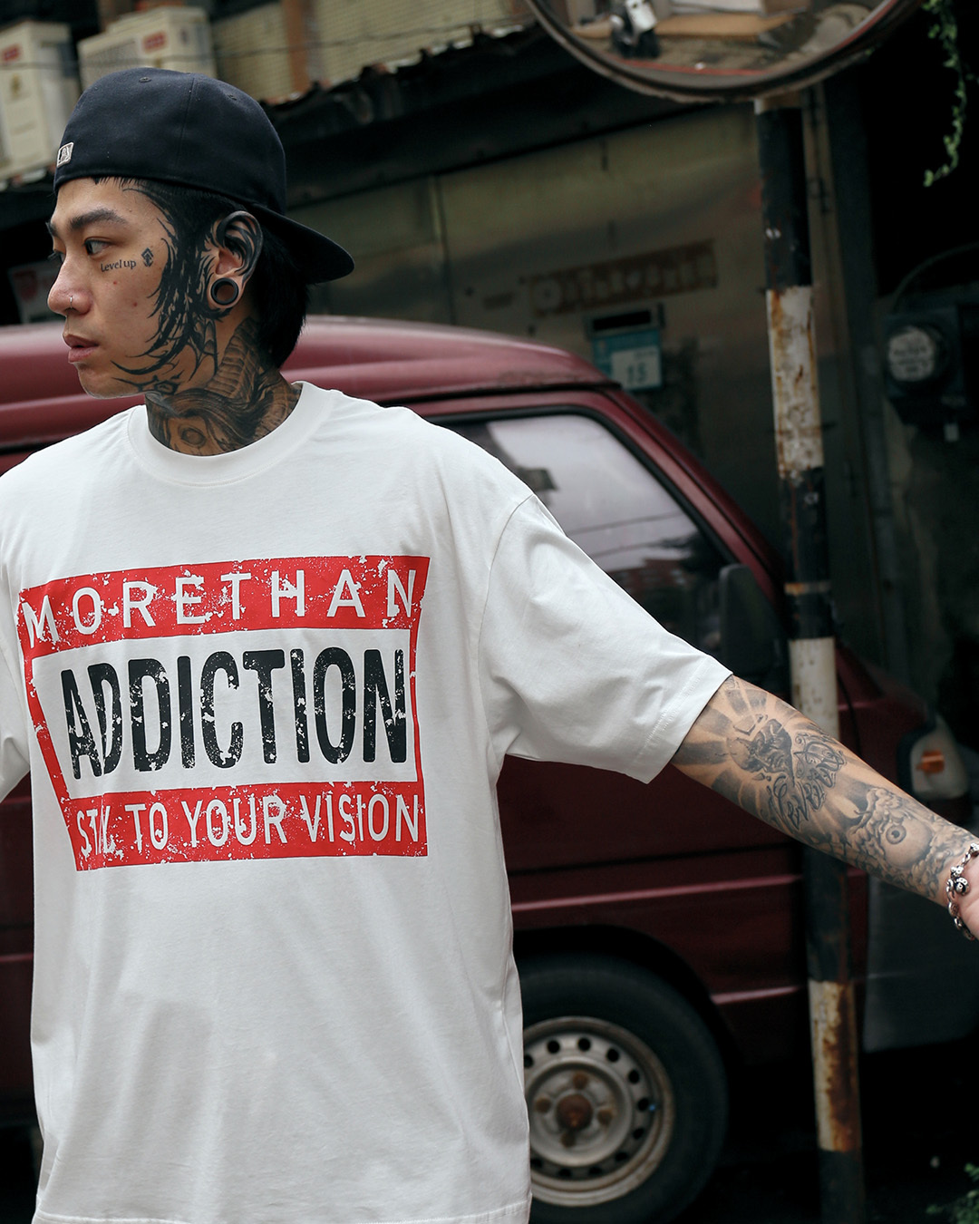 MTA｜Warning Sign Boxy T-Shirt (White)